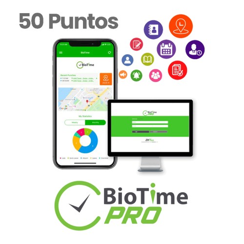 BioTimePro App (Permanente) 50P (BTP-A-50-P) (Necesita licencia base permanente)